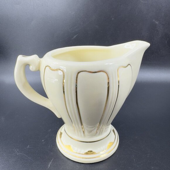 Vintage 1930s Porcelier Painted Creamer Small Pitcher USA Floral Pattern Antique - Picture 7 of 12